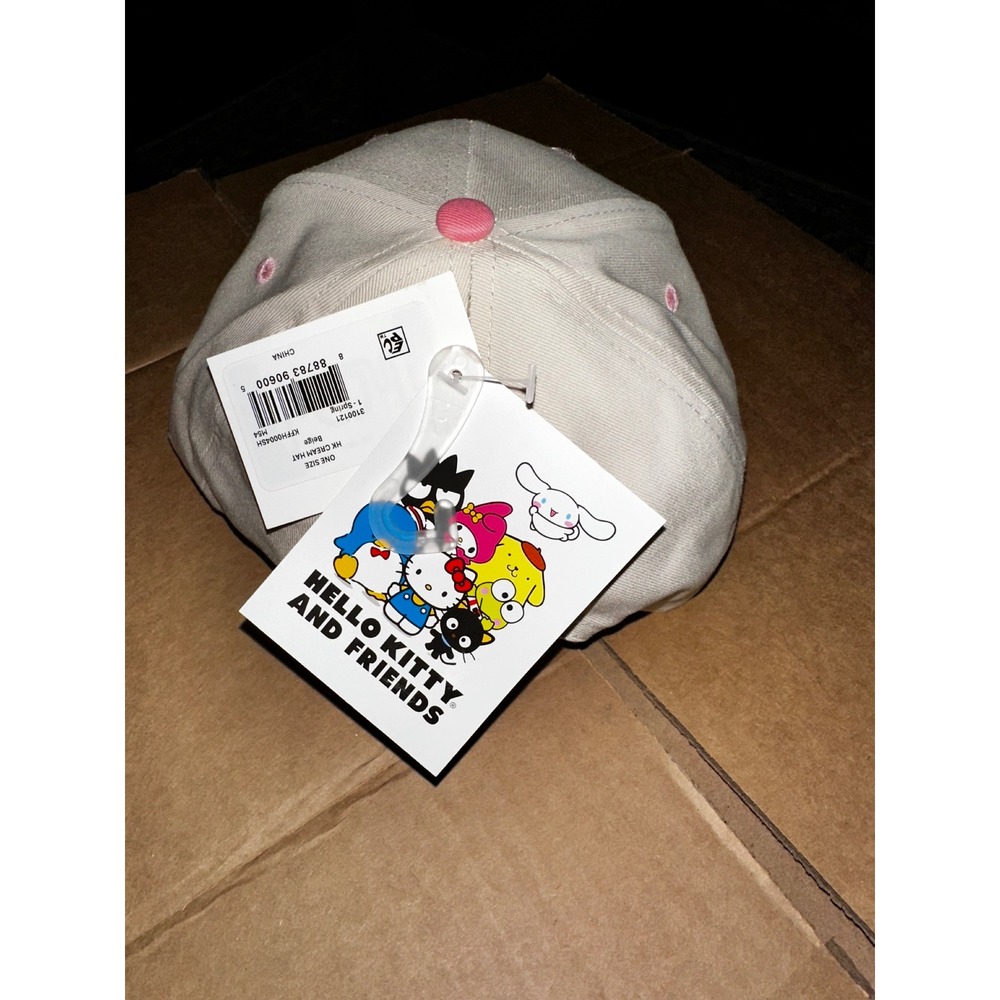 Sanrio Hello Kitty and My Melody Cream Beige Snapback Hat KFFH0004SH New - Picture 2 of 3